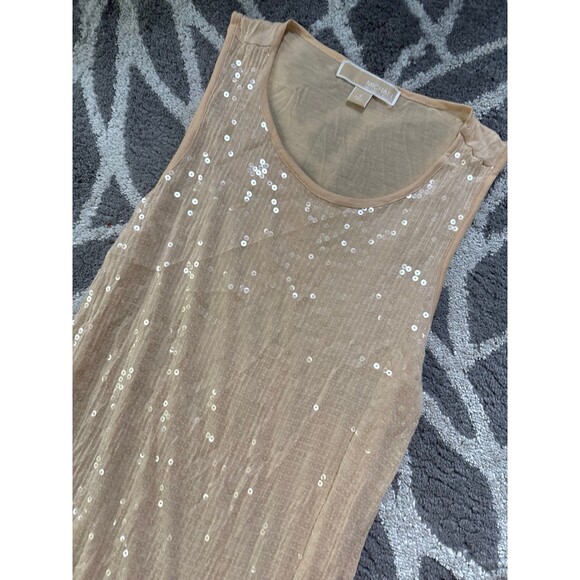 Tan Sequin Michael Kors Tank Top - Picture 3 of 3